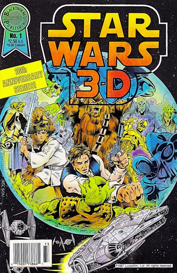Обложка комикса Star Wars 3-D, Blackthorne Publishing, 1987–1988.