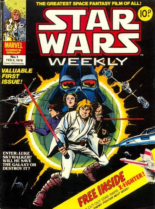 Обложка комикса «Звёздные войны» от британского Marvel (Star Wars (Marvel UK)), Marvel Comics, 1978–1982.