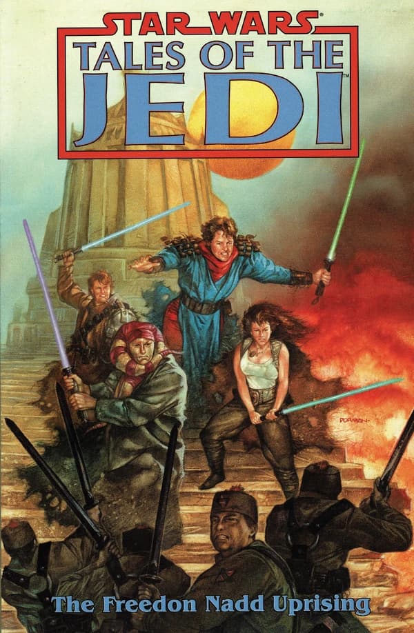 Обложка комикса Сказания о джедаях: Мятеж Фридона Надда (Star Wars: Tales of the Jedi – The Freedon Nadd Uprising), Dark Horse Comics, 1994.