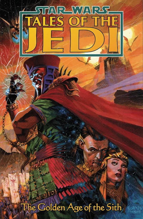 Обложка комикса Сказания о джедаях: Золотой век ситхов (Star Wars: Tales of the Jedi – The Golden Age of the Sith), Dark Horse Comics, 1996–1997.