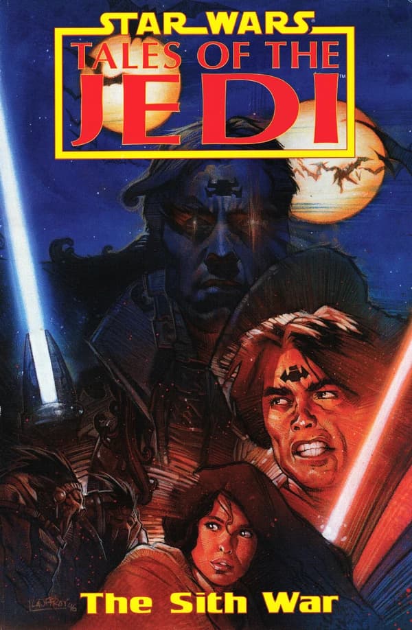 Обложка комикса Сказания о джедаях: Война ситхов (Star Wars: Tales of the Jedi – The Sith War), Dark Horse Comics, 1995–1996.