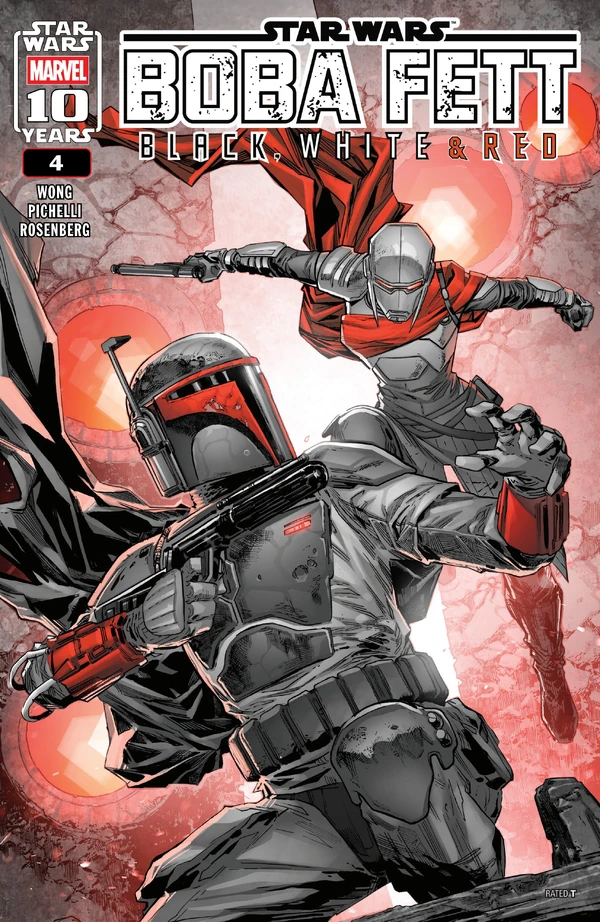 Обложка выпуска #4 Boba Fett — Black, White & Red 4, 31 дек 2025.