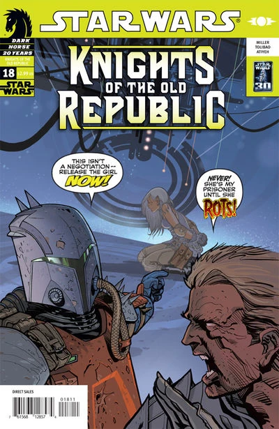 Обложка выпуска #18 Knights of the Old Republic 18, 25 июл 2007.