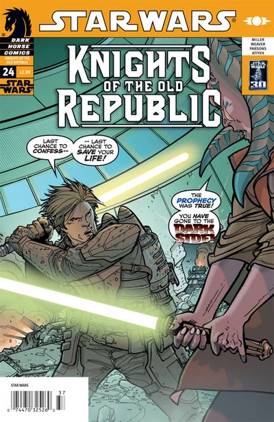 Обложка выпуска #24 Knights of the Old Republic 24, 26 дек 2007.
