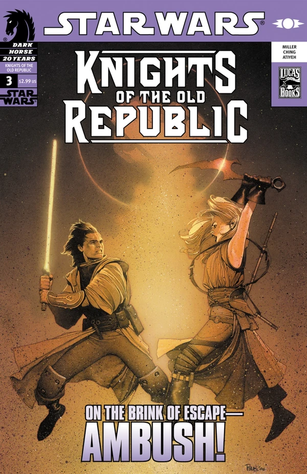 Обложка выпуска #3 Knights of the Old Republic 3, 29 мар 2006.