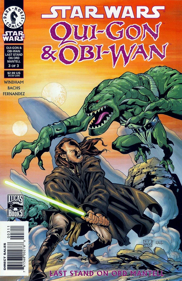Обложка выпуска #3 Qui-Gon and Obi-Wan: Last Stand on Ord Mantell 3, 21 мар 2001.