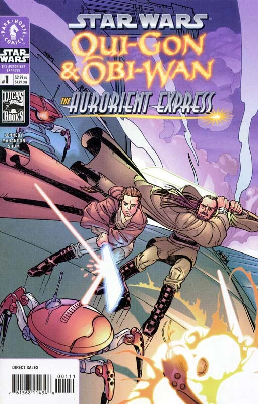 Обложка выпуска #1 Qui-Gon and Obi-Wan: The Aurorient Express 1, 27 фев 2002.