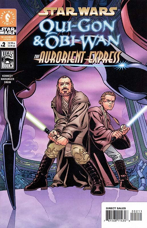 Обложка выпуска #2 Qui-Gon and Obi-Wan: The Aurorient Express 2, 12 июн 2002.