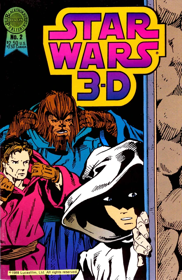 Обложка выпуска #2 Star Wars 3-D 2, мар 1988.
