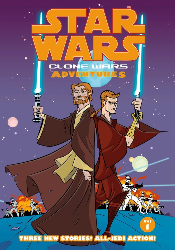 Обложка выпуска #1 Clone Wars Adventures Volume 1, 7 июл 2004.