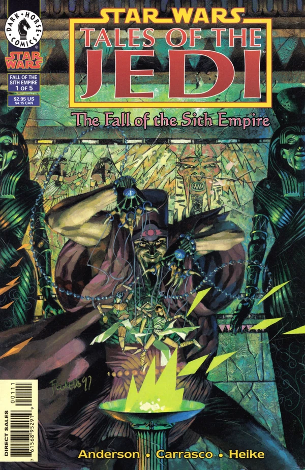 Обложка выпуска #1 Tales of the Jedi – The Fall of the Sith Empire 1, 18 июн 1997.