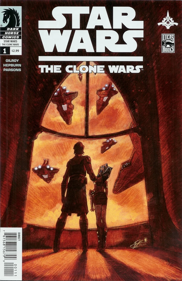 Обложка выпуска #1 The Clone Wars 1, 10 сен 2008.