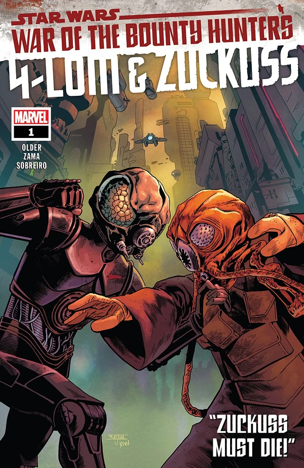 Обложка выпуска «War of the Bounty Hunters – 4-LOM & Zuckuss 1», 4 авг 2021.