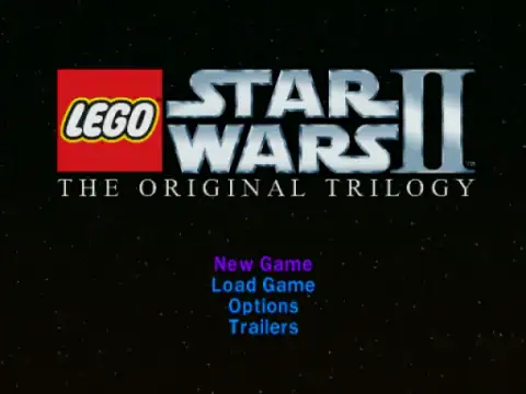 Титульный экран игры LEGO Star Wars II: The Original Trilogy (PlayStation 2, 2006)