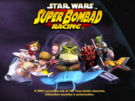 Титульный экран игры Star Wars: Super Bombad Racing (PlayStation 2, 2001)
