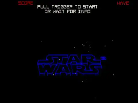 Титульный экран игры Star Wars: The Arcade Game (Amiga, 1983)