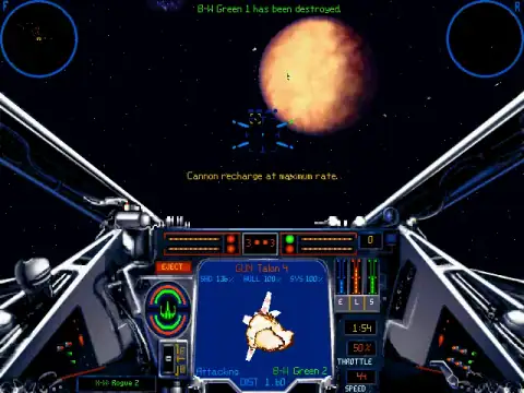 Скриншот игры Star Wars: X-Wing vs. TIE Fighter (PC, 1997), кадр 6
