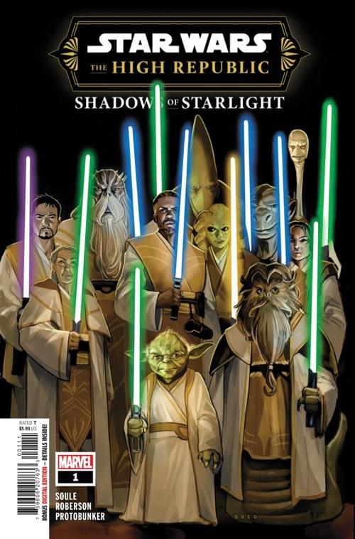 Обложка: The High Republic — Shadows of Starlight, Чарльз Соул (текст), Ибраим Роберсон, Марика Креста и Джетро Моралес (рисунок)