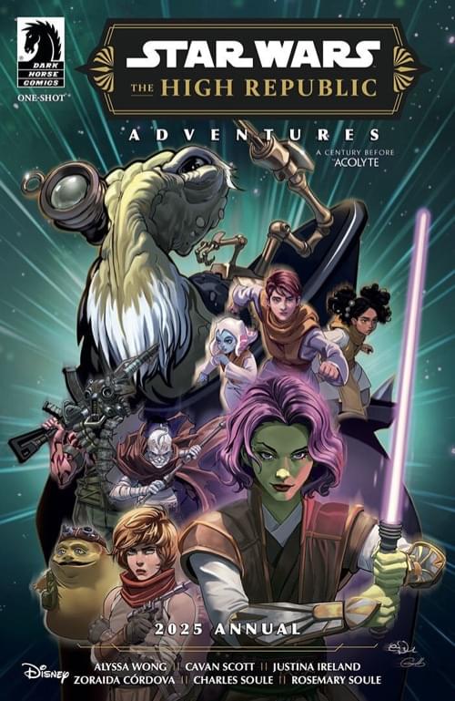 Обложка: The High Republic Adventures Annual, Джастина Айрлэнд, Алисса Вонг, Каван Скотт, Зорайда Кордова, Чарльз Соул и Розмари Соул (текст), Лиана Кангас, Ник Брокеншир, Энди Дагган, Лукас Марангон и Колин Крейкер (рисунок)